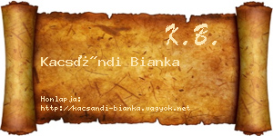 Kacsándi Bianka névjegykártya